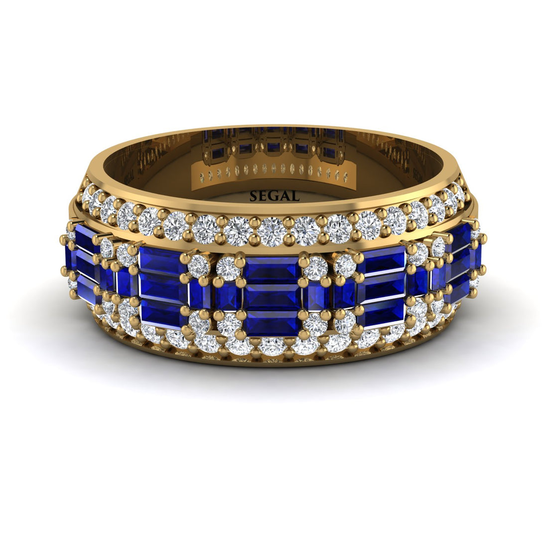 Baguette Sapphire Eternity Wedding Band - Billy No. 13