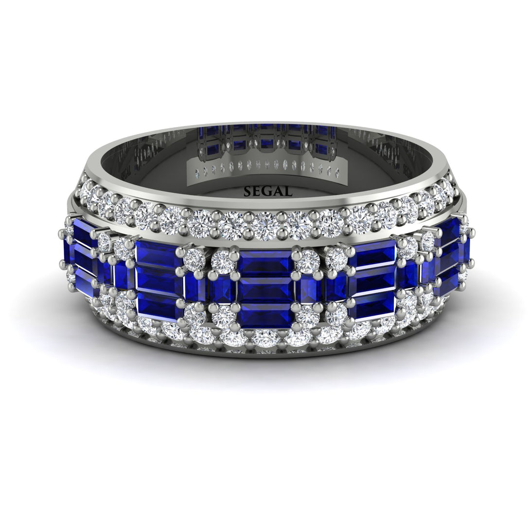 Baguette Sapphire Eternity Wedding Band - Billy No. 15