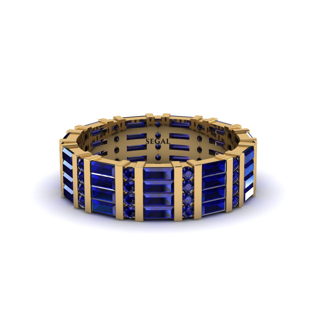 Baguette Sapphire Eternity Wedding Band - Keegan No. 13