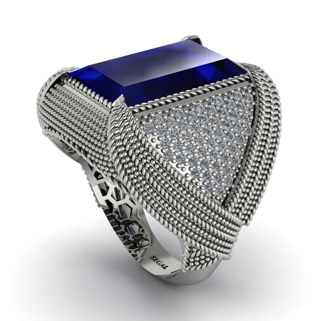 Baguette Sapphire Majestic Men's Fashion Ring - Flynn No. 15