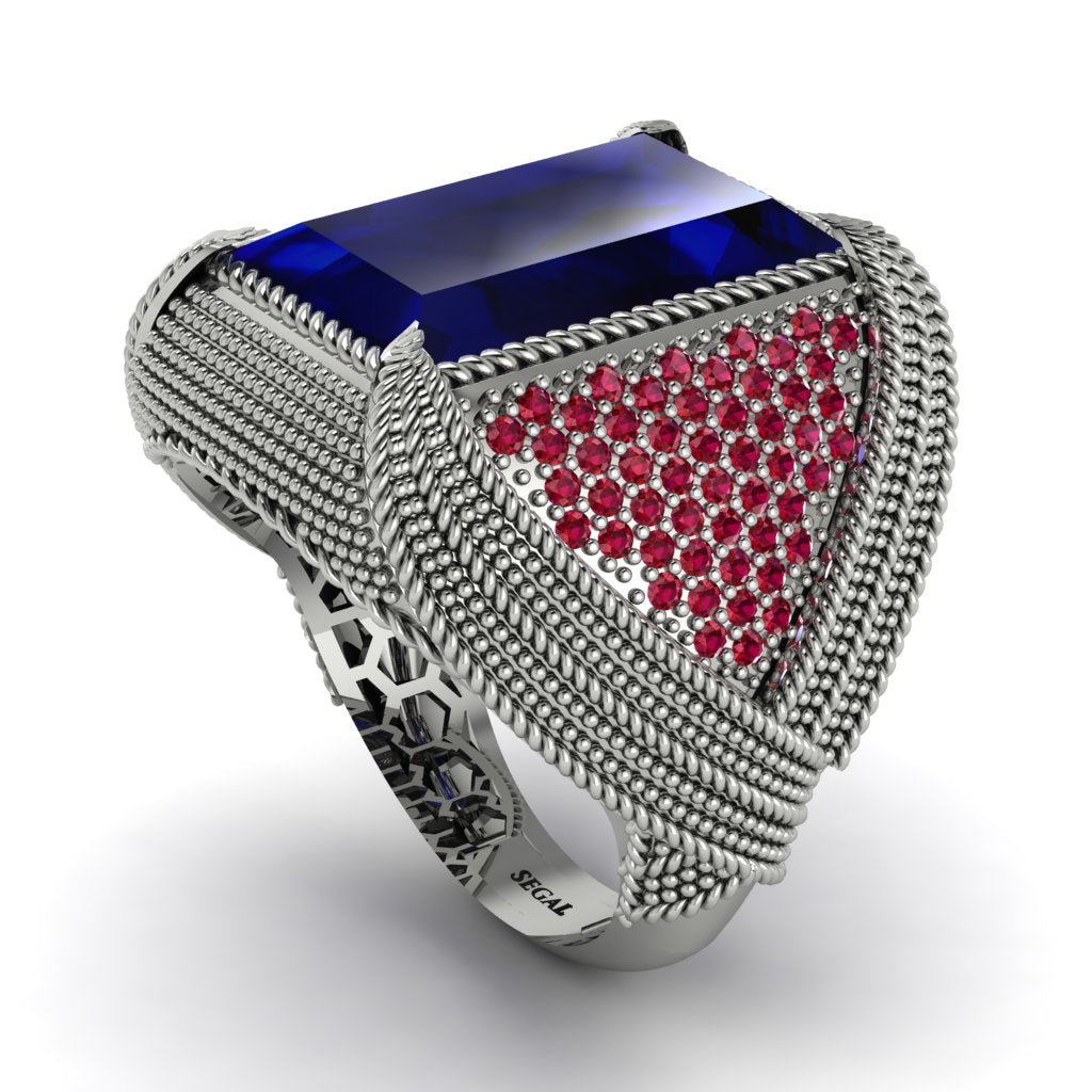 Baguette Sapphire Majestic Men's Fashion Ring - Flynn No. 60