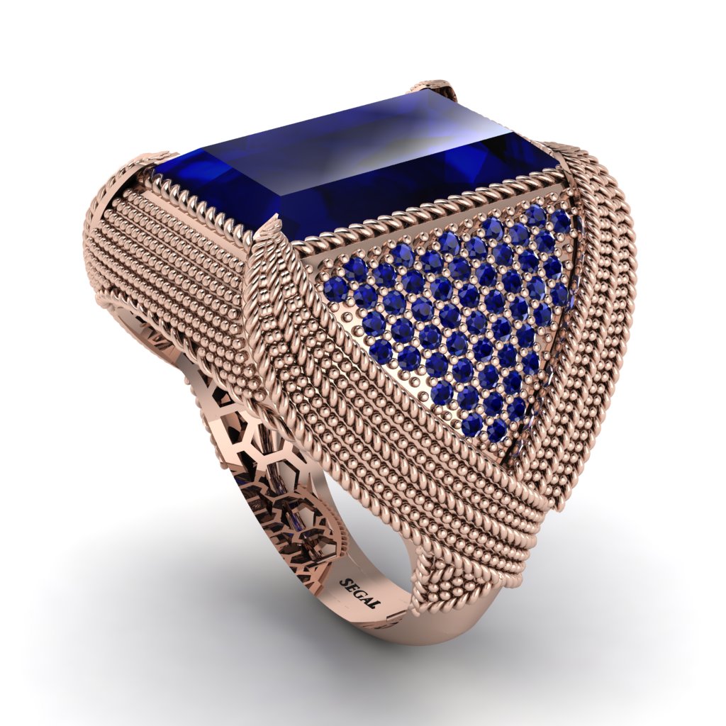 Baguette Sapphire Majestic Men's Fashion Ring - Flynn No. 74