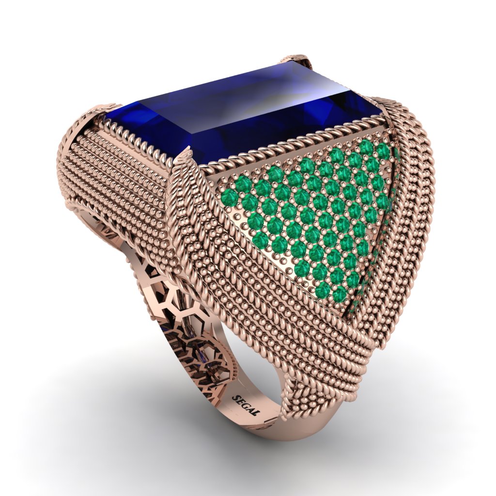 Baguette Sapphire Majestic Men's Fashion Ring - Flynn No. 29