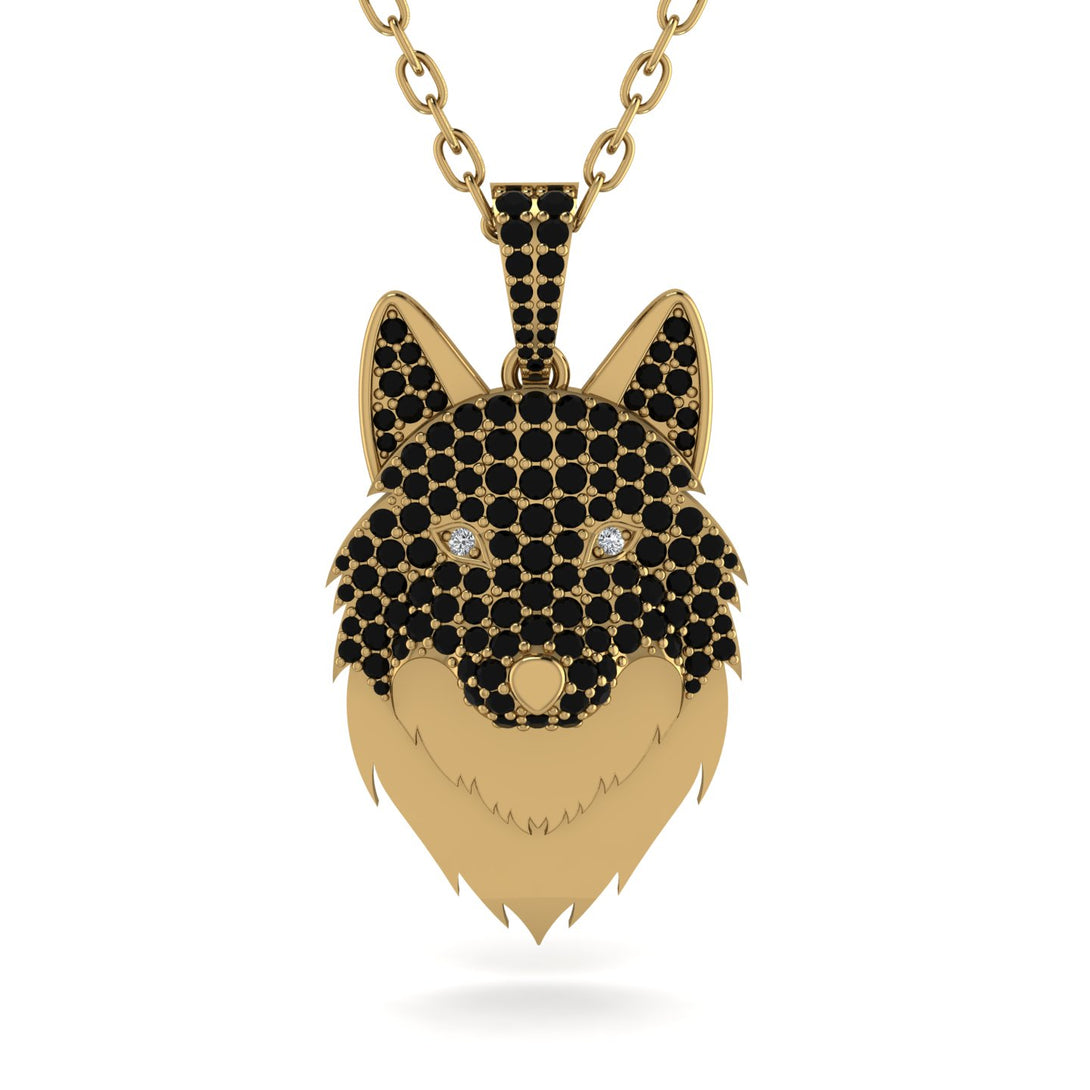 Black Diamond Wolf Spirit Pendant - Gabriel No. 31