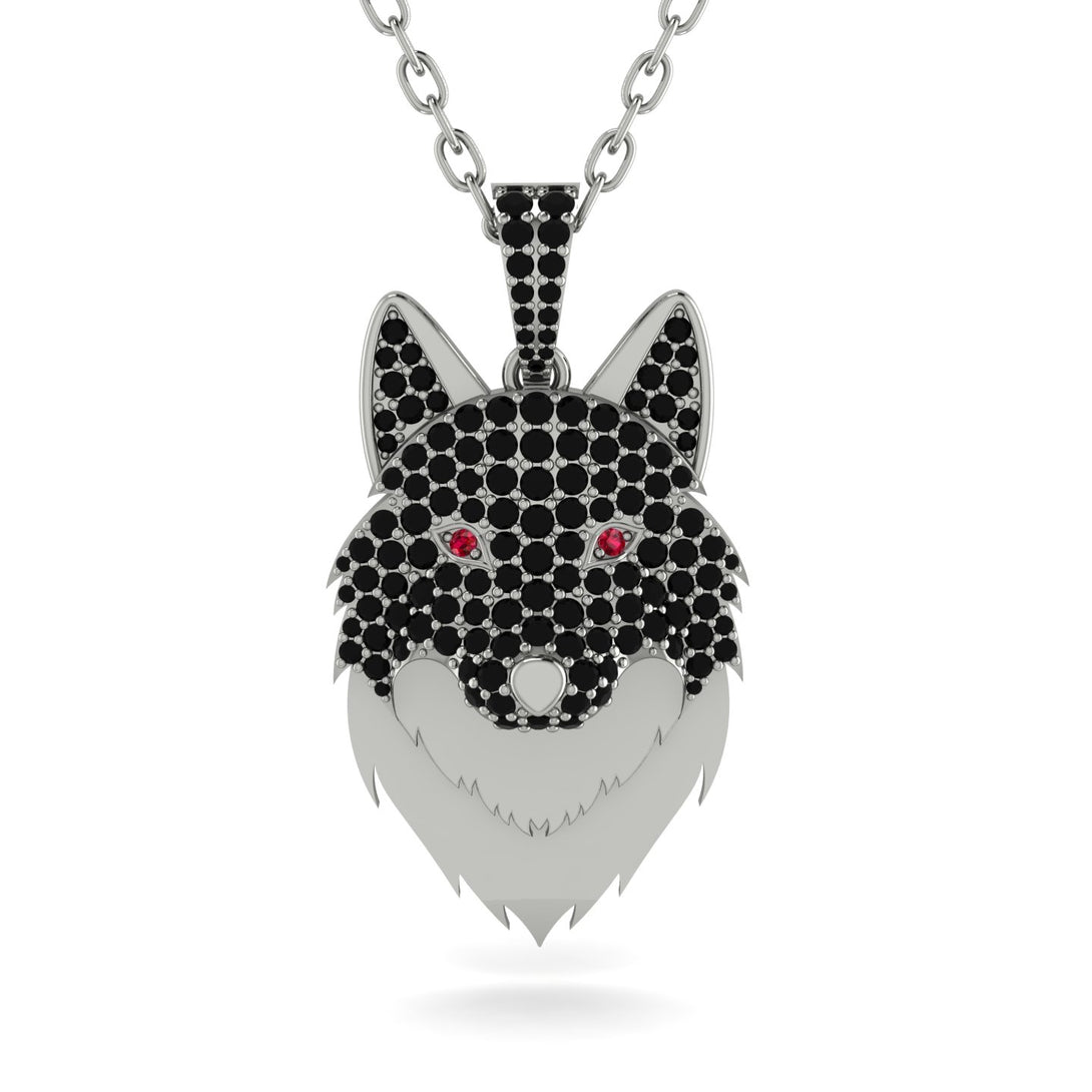 Black Diamond Wolf Spirit Pendant - Gabriel No. 42