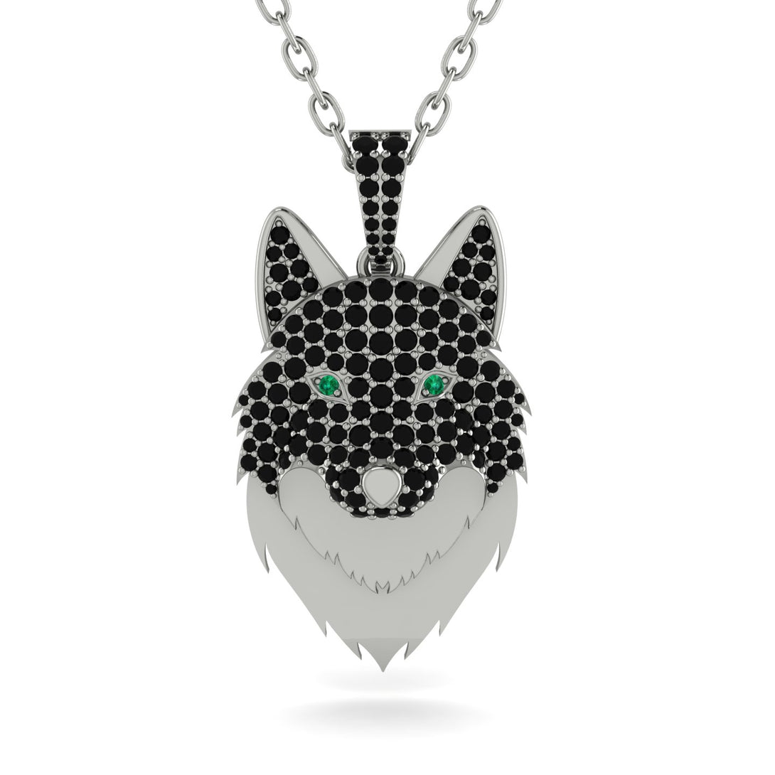 Black Diamond Wolf Spirit Pendant - Gabriel No. 36