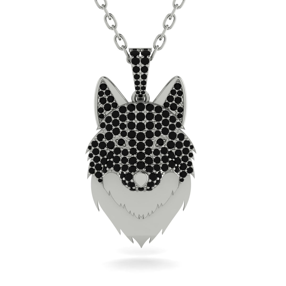 Black Diamond Wolf Spirit Pendant - Gabriel No. 39