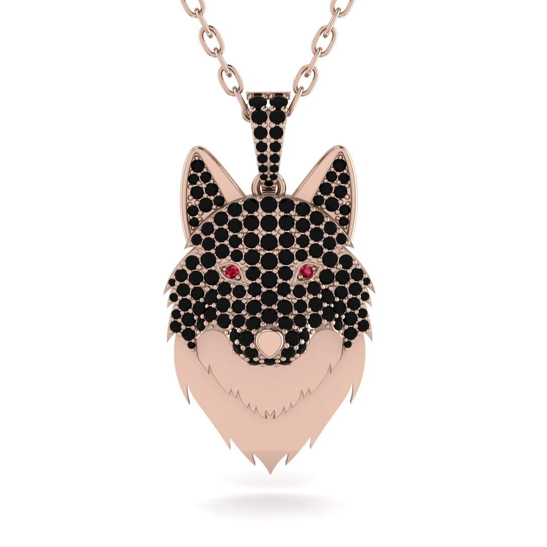 Black Diamond Wolf Spirit Pendant - Gabriel No. 41