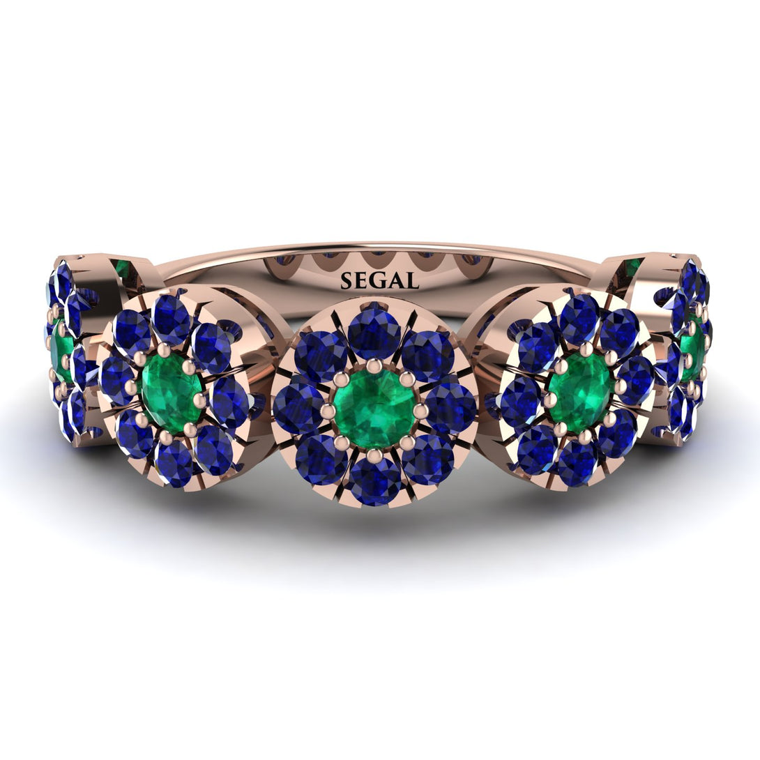 Emerald Blossom Of Eternity Wedding Ring - Yaretzi No. 65