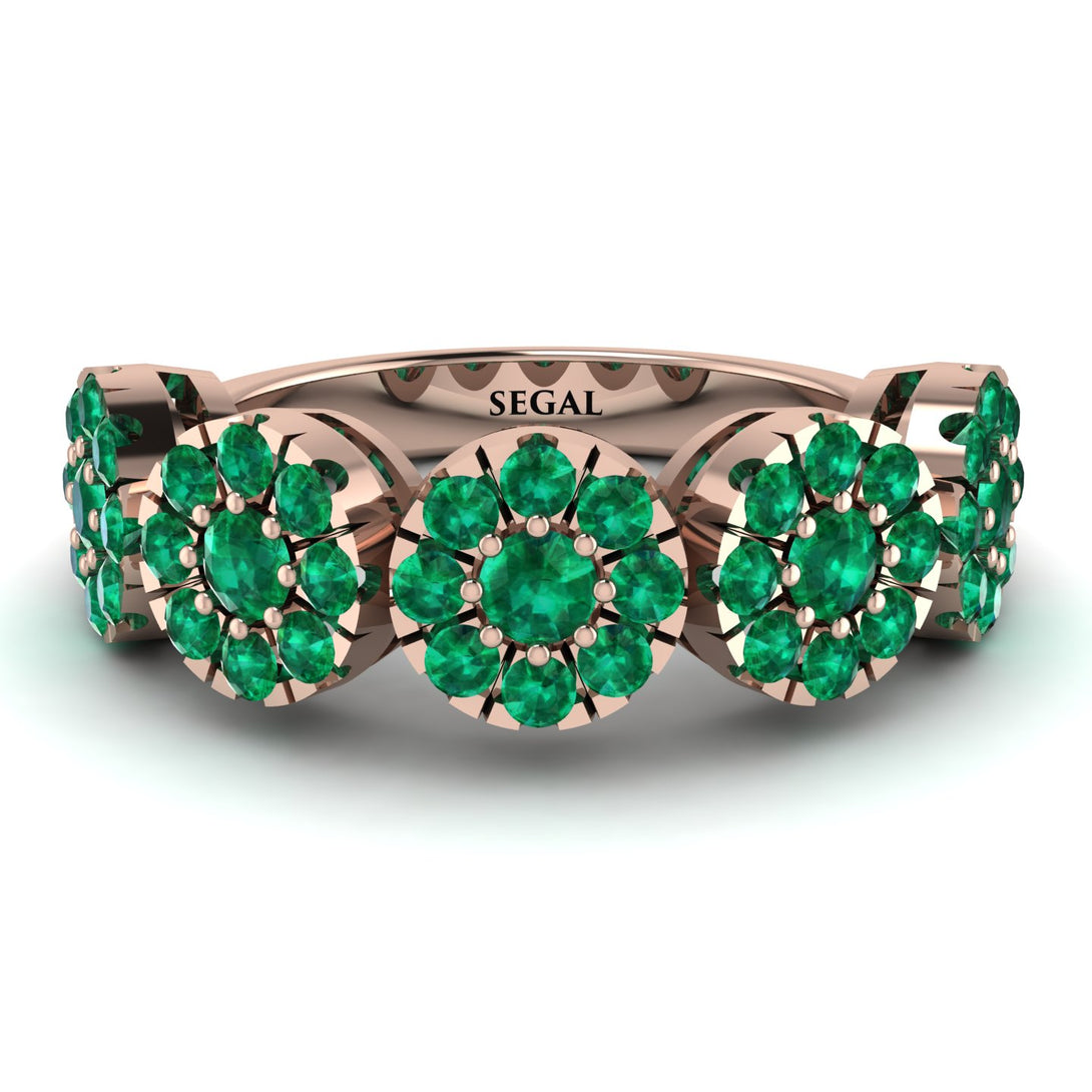 Emerald Blossom Of Eternity Wedding Ring - Yaretzi No. 20