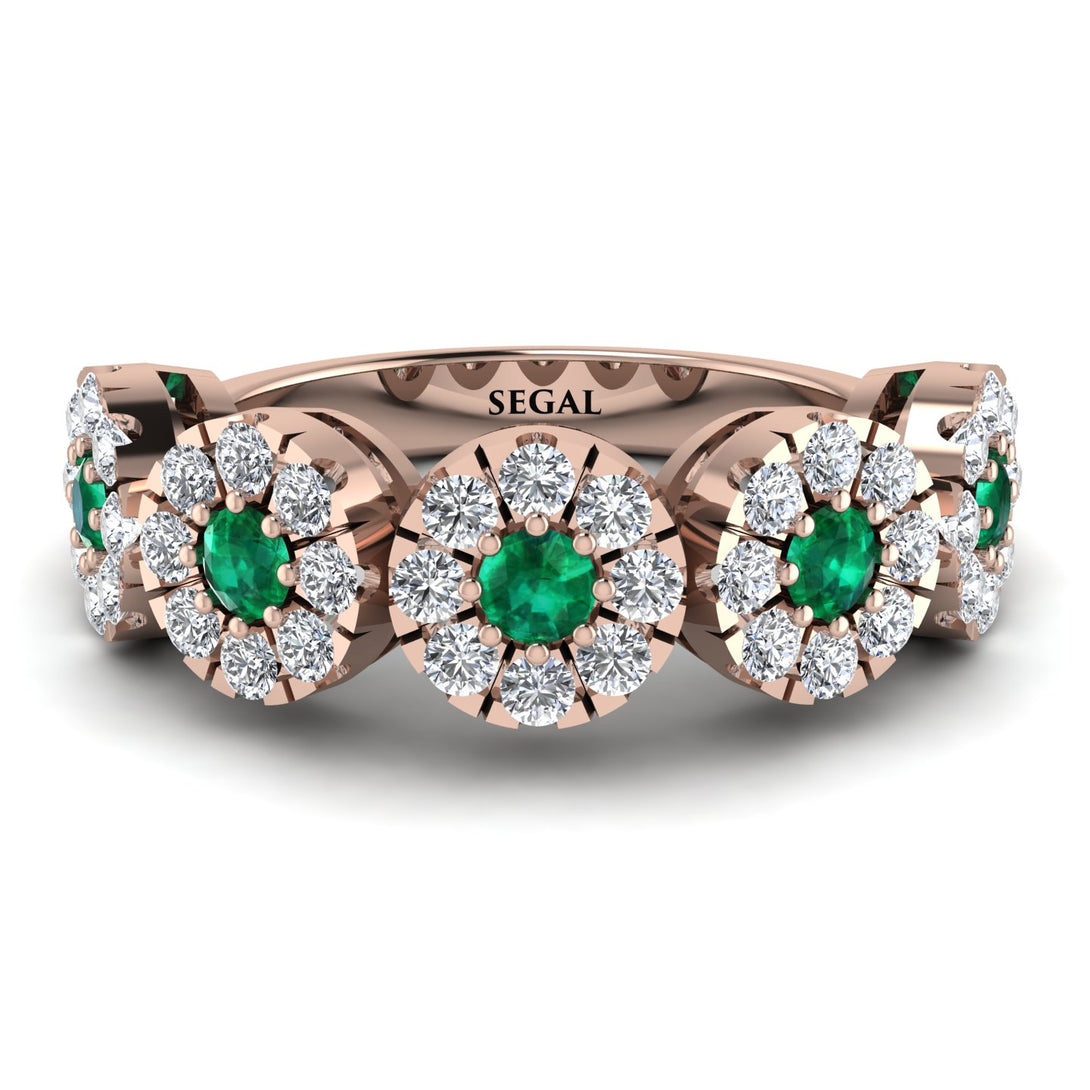 Emerald Blossom Of Eternity Wedding Ring - Yaretzi No. 5