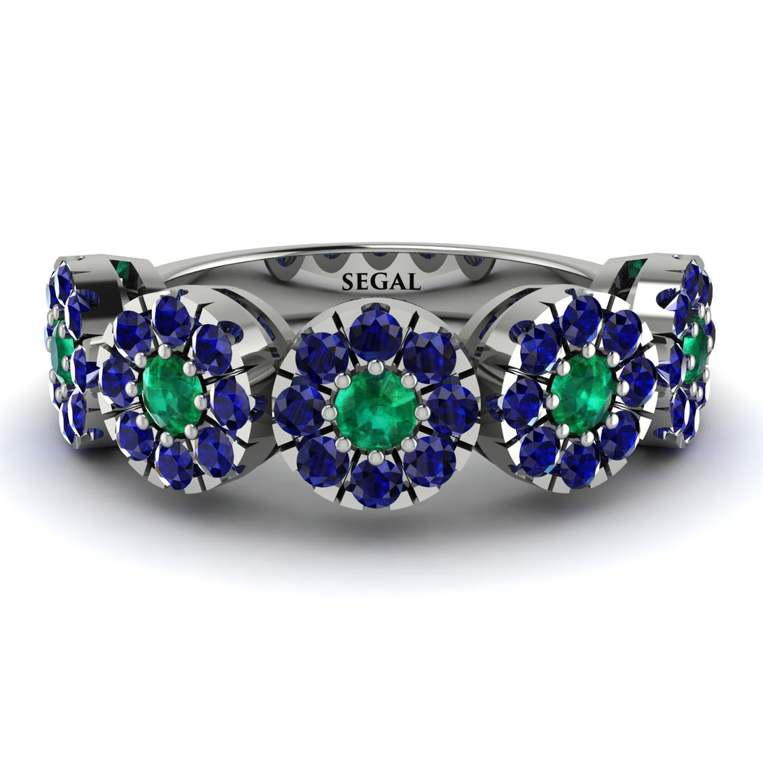 Emerald Blossom Of Eternity Wedding Ring - Yaretzi No. 66