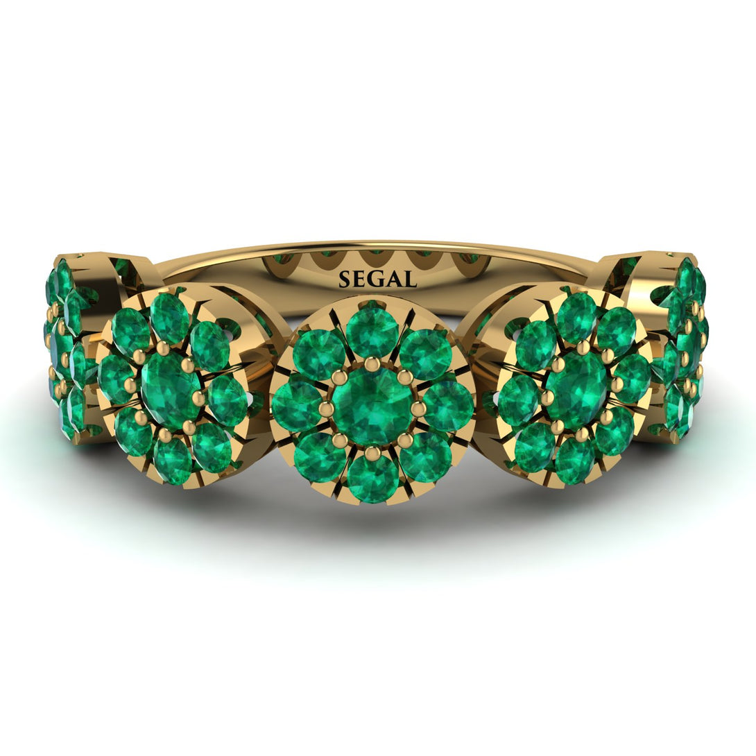 Emerald Blossom Of Eternity Wedding Ring - Yaretzi No. 19