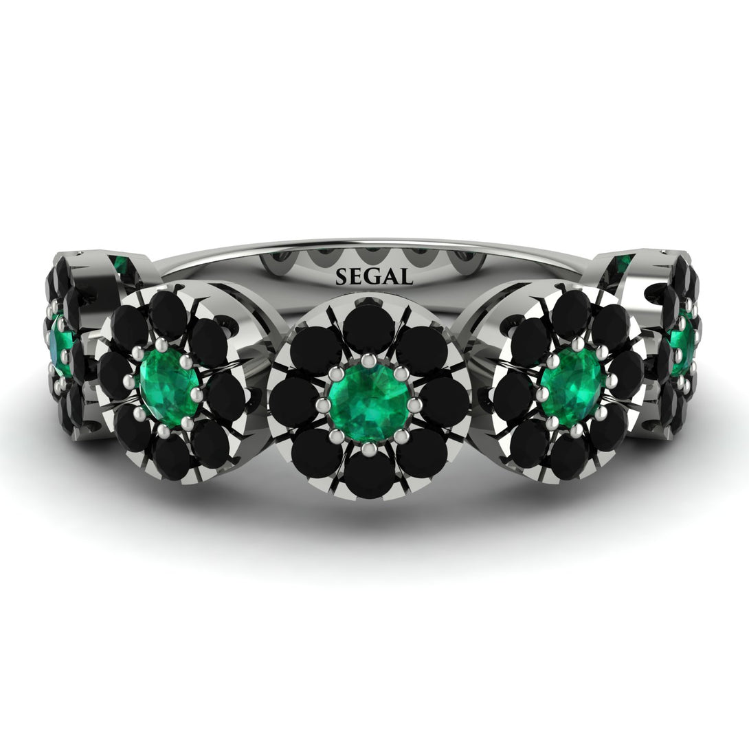 Emerald Blossom Of Eternity Wedding Ring - Yaretzi No. 36