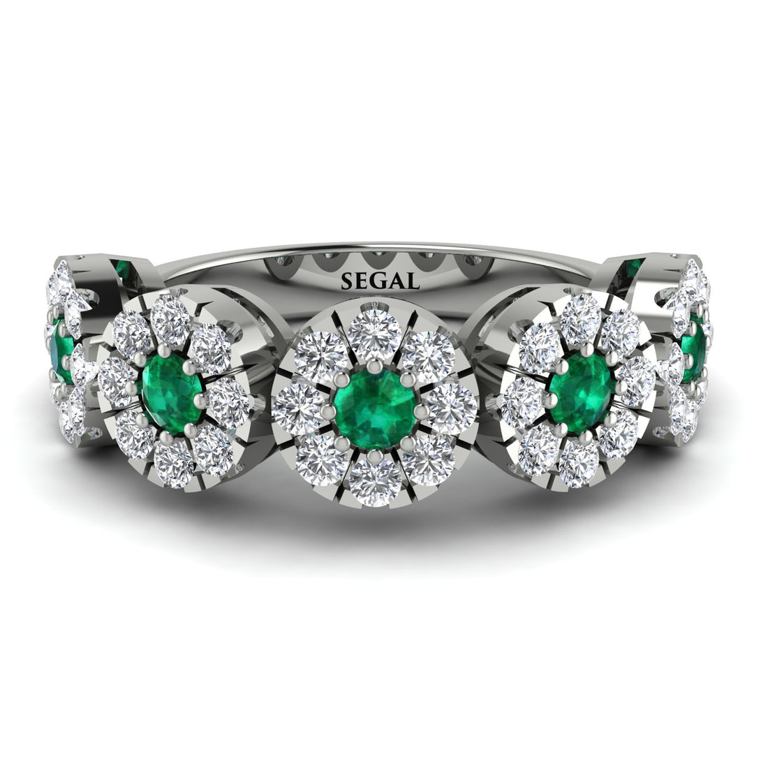 Emerald Blossom Of Eternity Wedding Ring - Yaretzi No. 6