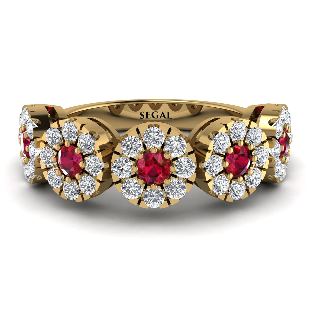 Ruby Blossom Of Eternity Wedding Ring - Yaretzi No. 10