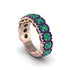 Emerald Blossoming Love Halo Wedding Band - Annalise No. 65 image 1