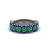 Emerald Blossoming Love Halo Wedding Band - Annalise No. 66 image 2