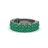 Emerald Blossoming Love Halo Wedding Band - Annalise No. 21 image 3