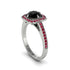 Black Diamond Cathedral Halo Engagement Ring - Luciana No. 54 image 2
