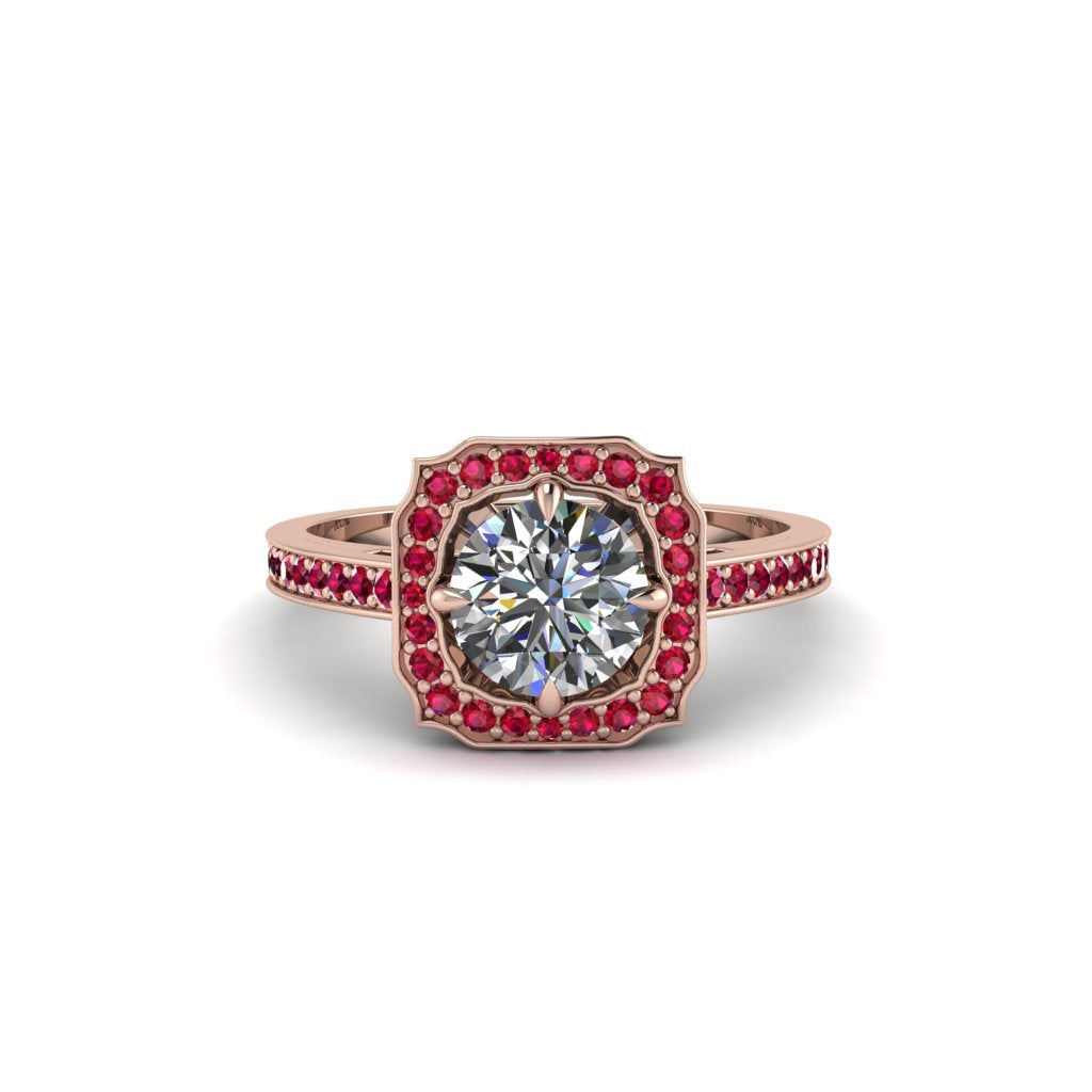 Diamond Cathedral Halo Engagement Ring - Luciana No. 47