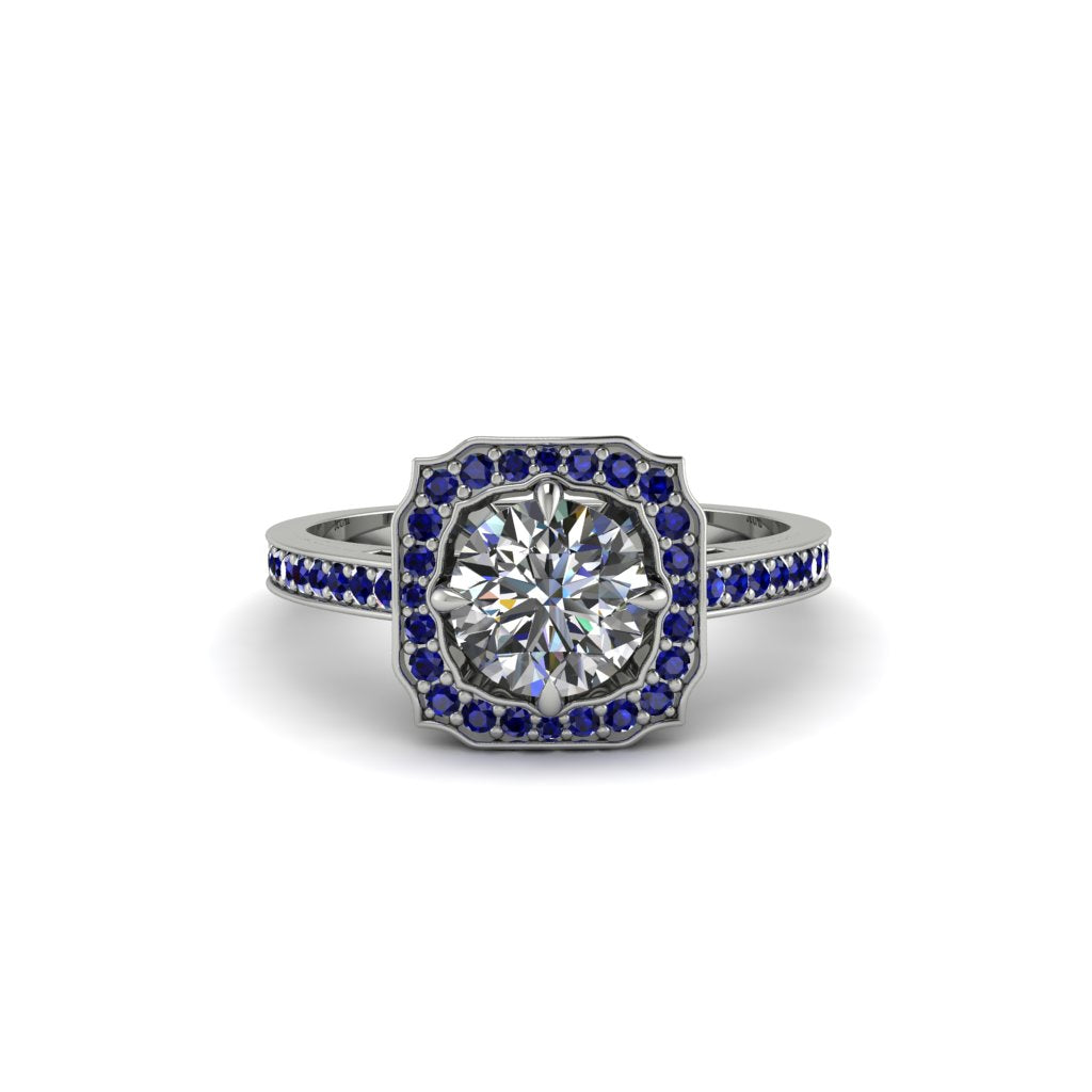 Diamond Cathedral Halo Engagement Ring - Luciana No. 63