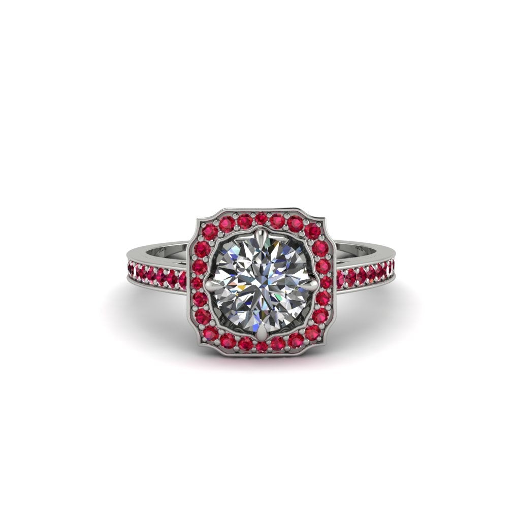 Diamond Cathedral Halo Engagement Ring - Luciana No. 48