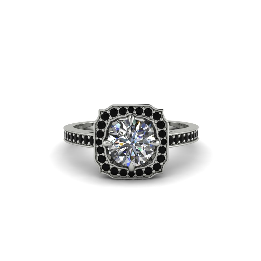 Diamond Cathedral Halo Engagement Ring - Luciana No. 33