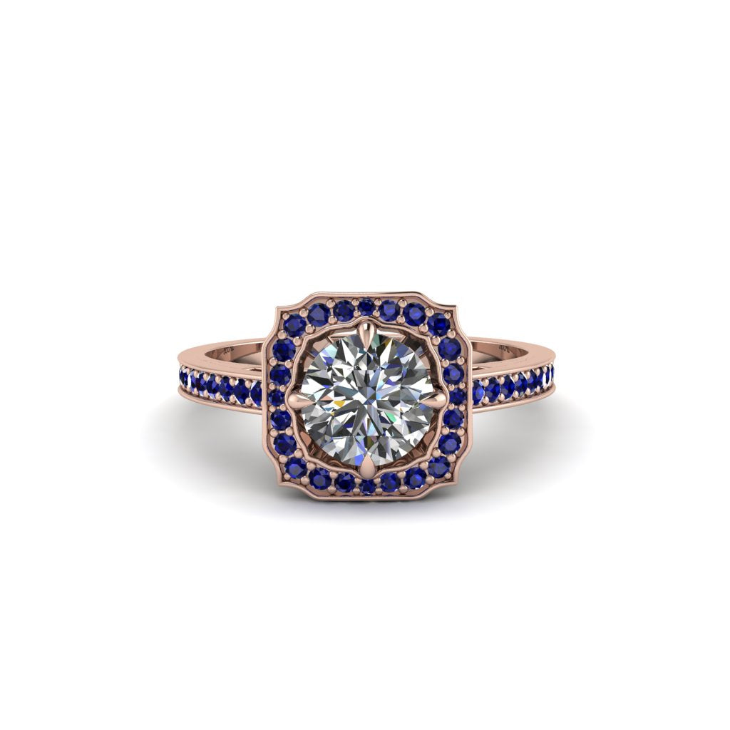 Diamond Cathedral Halo Engagement Ring - Luciana No. 62
