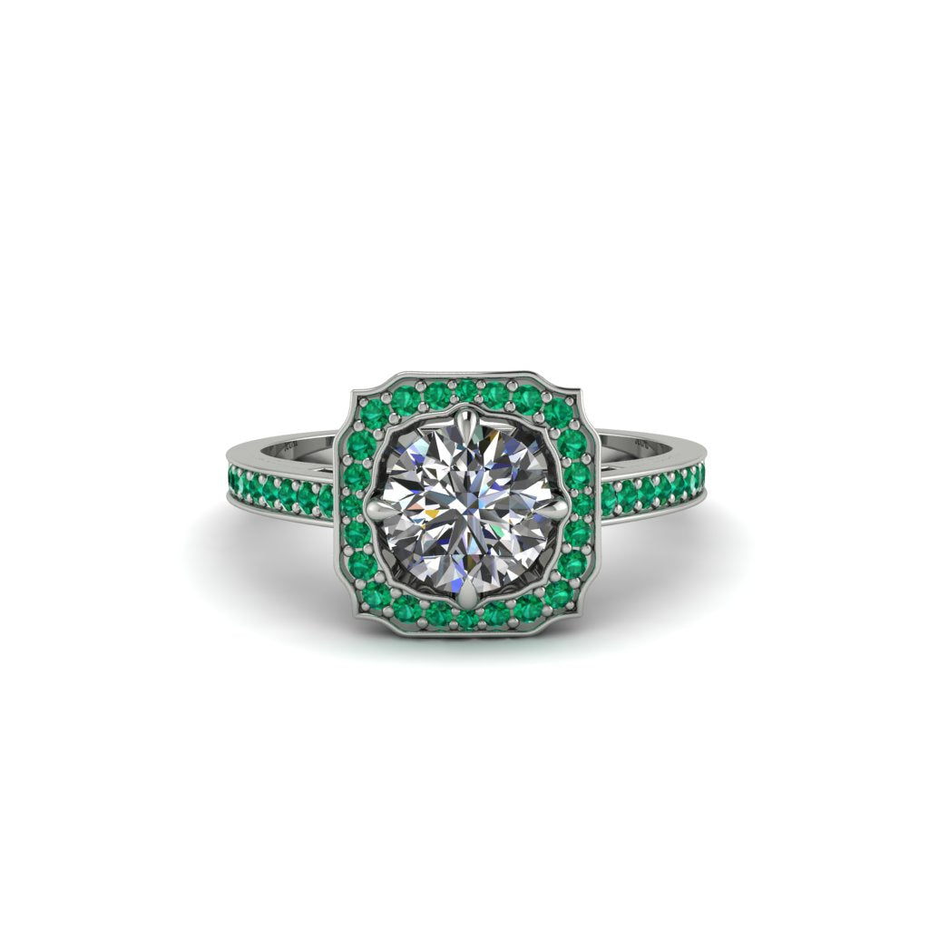 Diamond Cathedral Halo Engagement Ring - Luciana No. 18