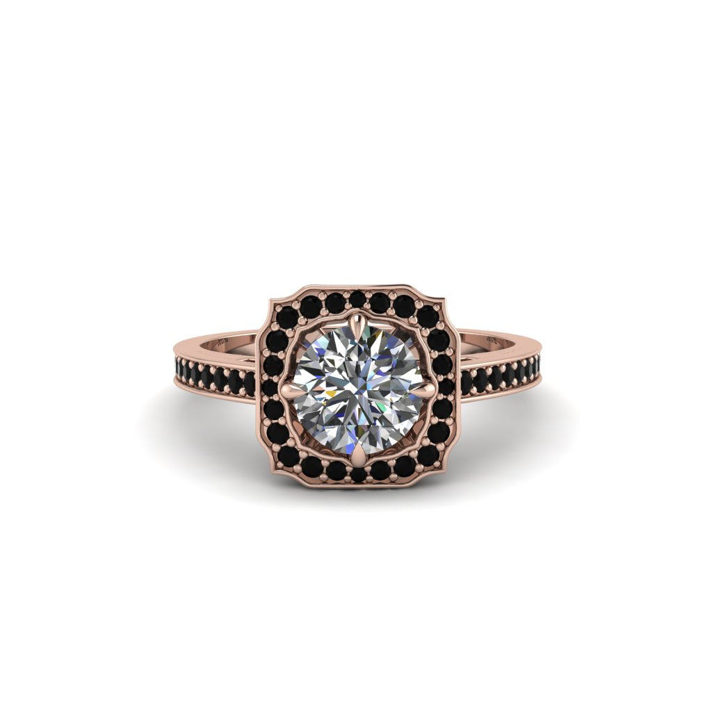 Diamond Cathedral Halo Engagement Ring - Luciana No. 32
