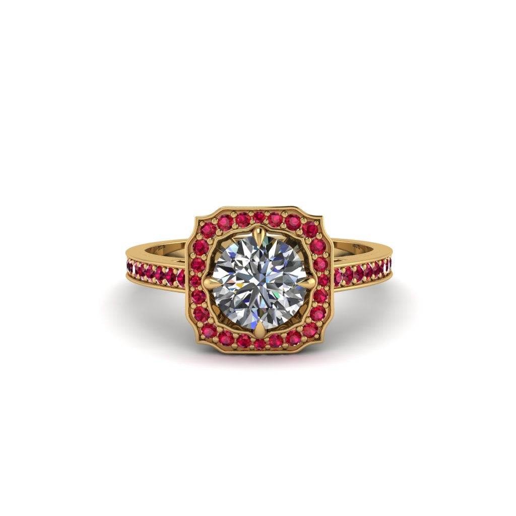 Diamond Cathedral Halo Engagement Ring - Luciana No. 46