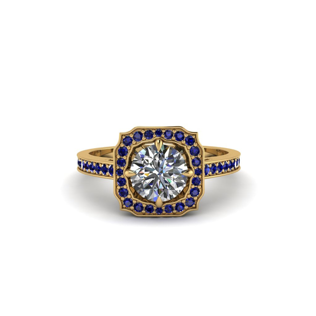 Diamond Cathedral Halo Engagement Ring - Luciana No. 61