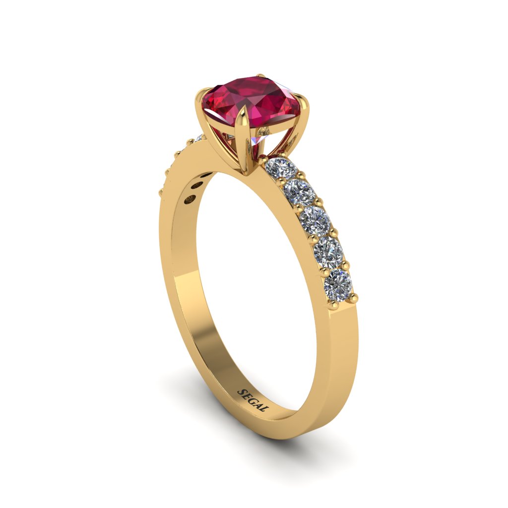 Cushion-Cut Ruby Classic Elegance Engagement Ring - Demi No. 10