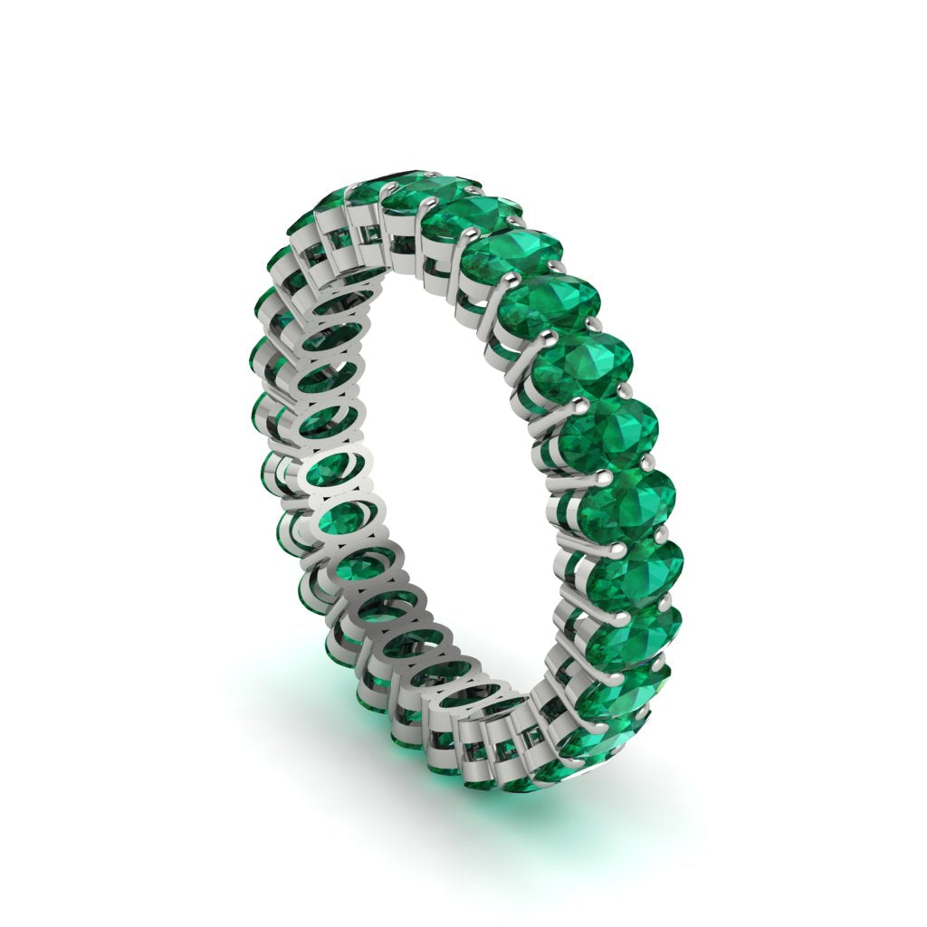 Oval Emerald Classic Eternity Wedding Ring - Joy No. 6