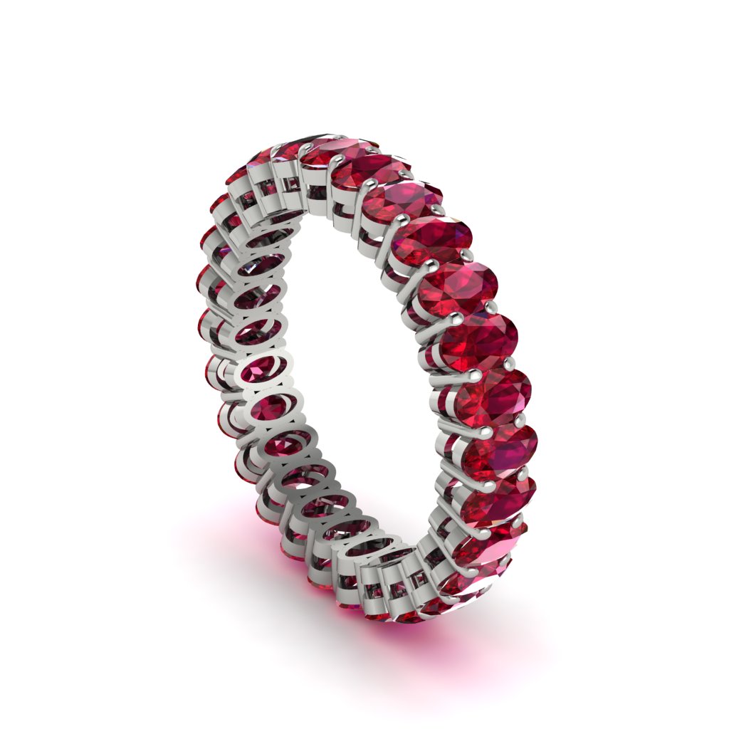 Oval Ruby Classic Eternity Wedding Ring - Joy No. 12
