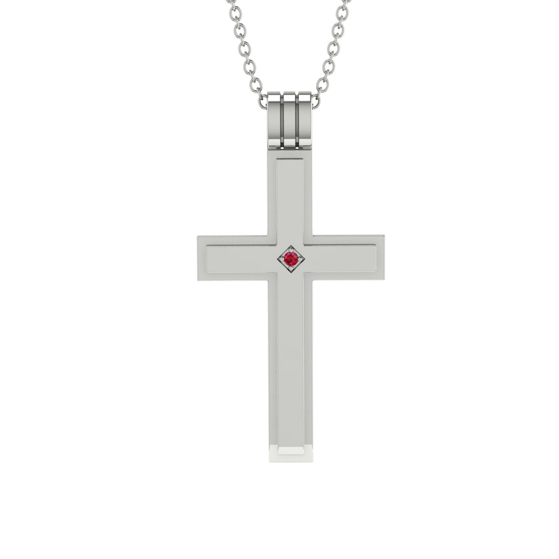 Classic Ruby Gold Cross Pendant - Abel No. 12