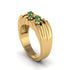 Emerald Cluster Elegance Men's Fashion Ring - Navy No. 4 image 1