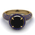 Black Diamond Cluster Halo Engagement Ring - Katie No. 67 image 3