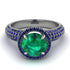 Emerald Cluster Halo Engagement Ring - Katie No. 66 image 3