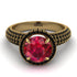 Ruby Cluster Halo Engagement Ring - Katie No. 40 image 3