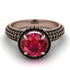 Ruby Cluster Halo Engagement Ring - Katie No. 41 image 3
