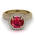 Ruby Cluster Halo Engagement Ring - Katie No. 10 image 3