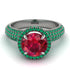Ruby Cluster Halo Engagement Ring - Katie No. 27 image 3