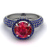 Ruby Cluster Halo Engagement Ring - Katie No. 72 image 3