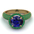 Sapphire Cluster Halo Engagement Ring - Katie No. 28 image 3
