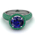 Sapphire Cluster Halo Engagement Ring - Katie No. 30 image 3