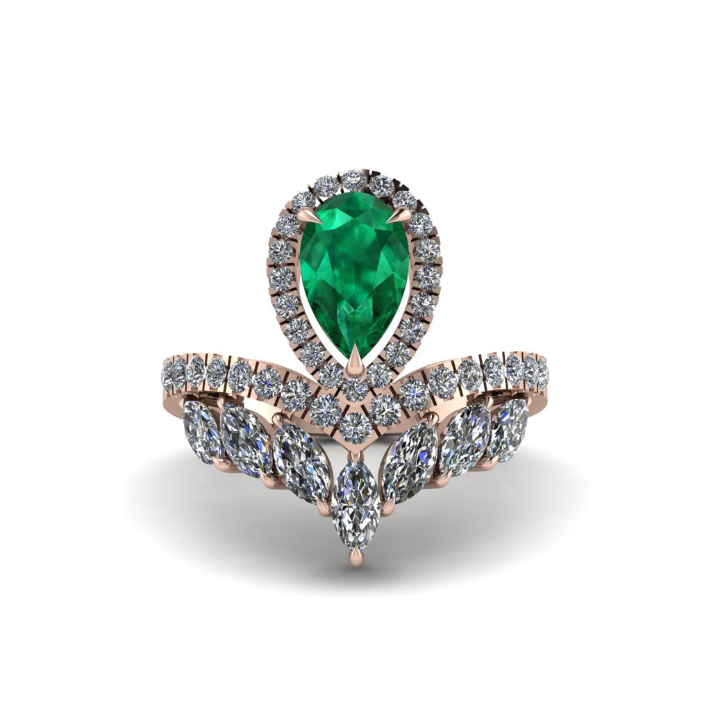 Emerald Crown Radiance Engagement Ring - Aviana No. 5