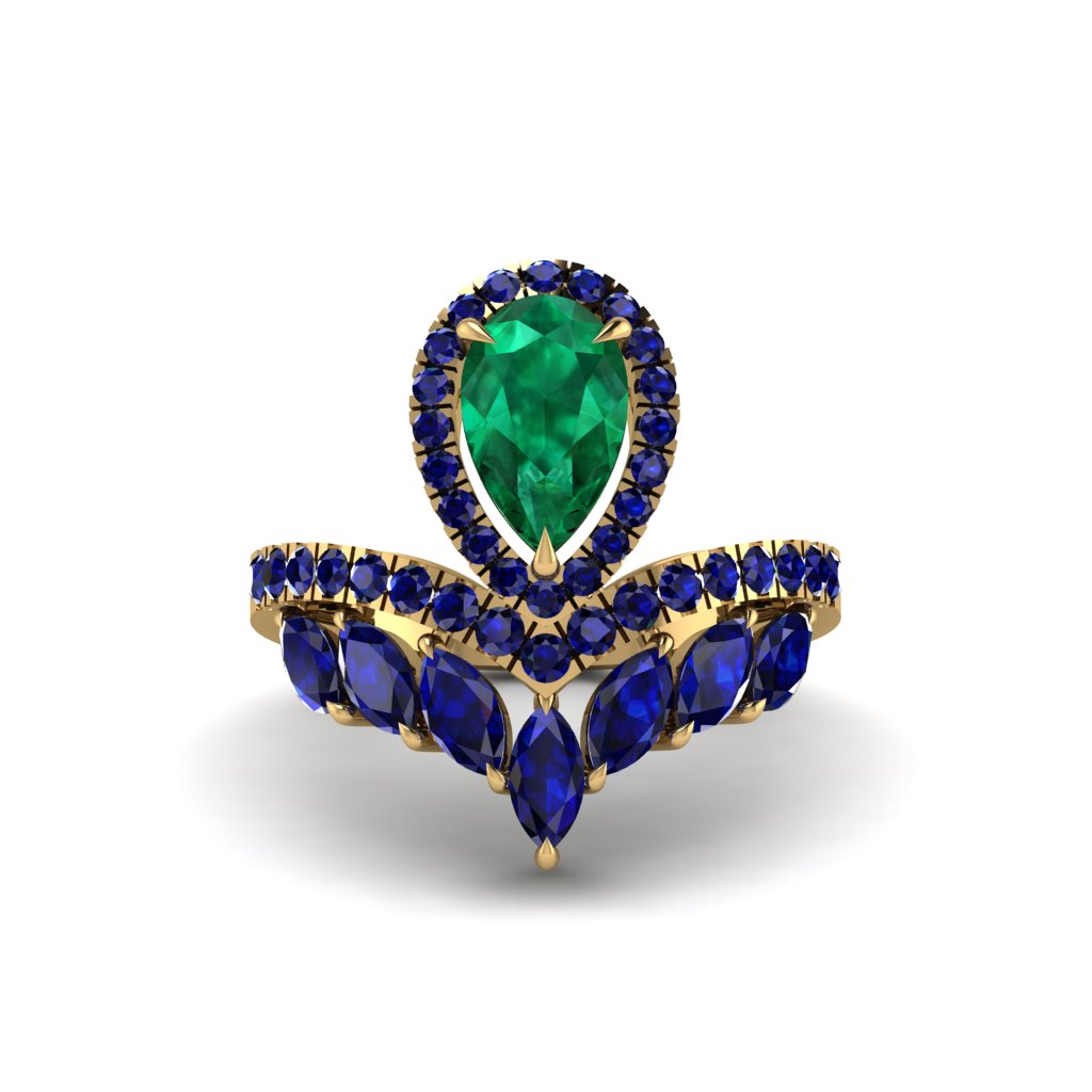 Emerald Crown Radiance Engagement Ring - Aviana No. 64