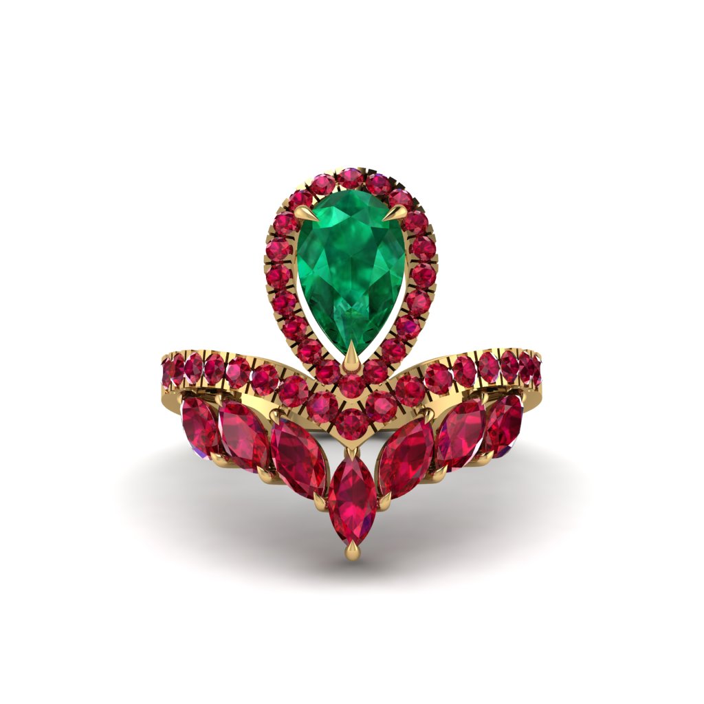 Emerald Crown Radiance Engagement Ring - Aviana No. 49